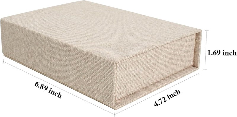 Hiwhy Photo Storage Box 4x6, Linen Photo Box, Memory Box Perfect to Store Your Photo, Pictures, Certificates, Scrapbooking Supplies, Keepsakes and Jewelry Beige - Image 4